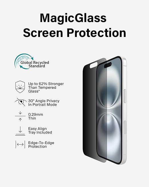 Awtog Privacy Tempered Glass Screen Protector with Magic Box | 9H Hardness | Anti-Spy Protection
