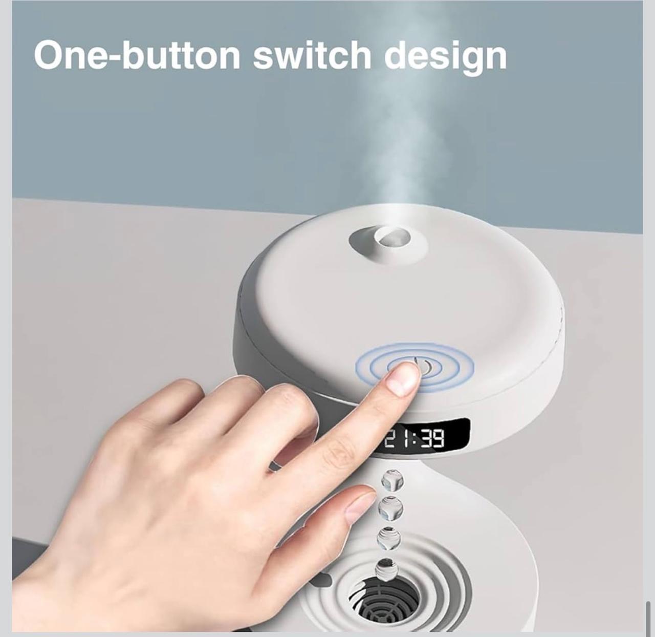 Anti-Gravity Humidifier with Digital Clock | Floating Water Drop Effect | USB Rechargeable