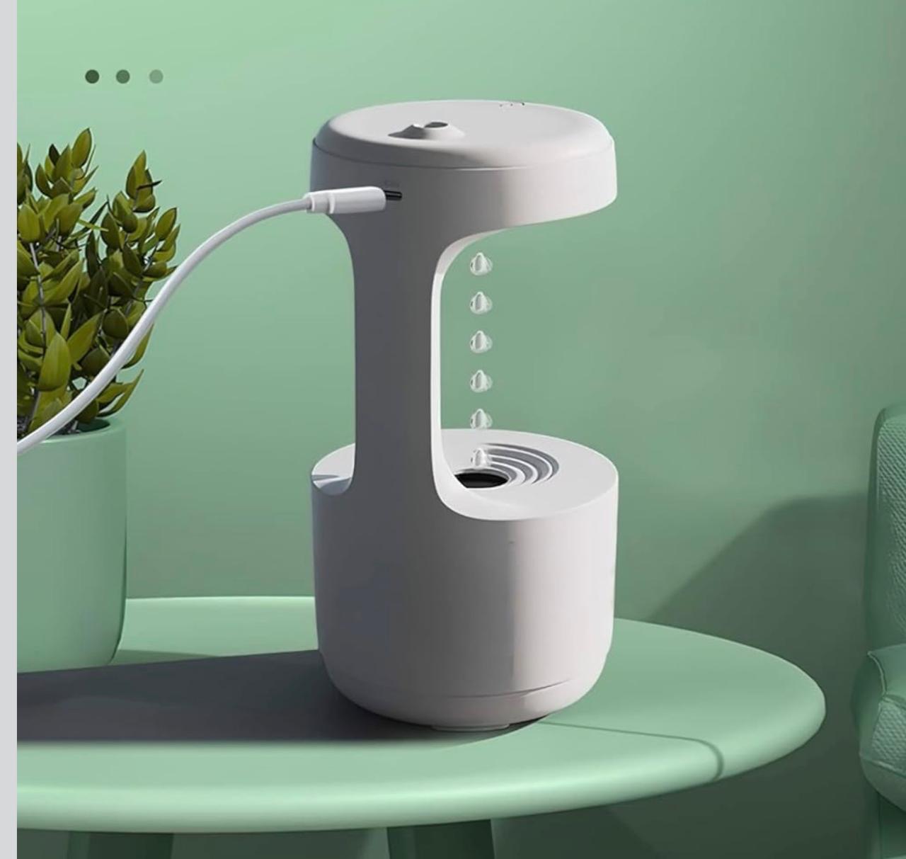 Anti-Gravity Humidifier with Digital Clock | Floating Water Drop Effect | USB Rechargeable