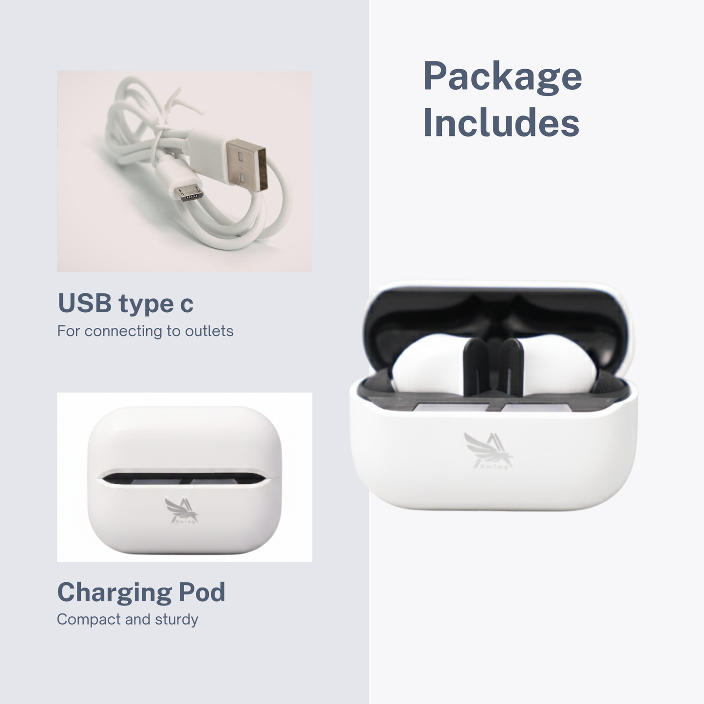 Awtog Groove Buds True Wireless Earbuds | Bluetooth V5.4 | Type-C Fast Charging